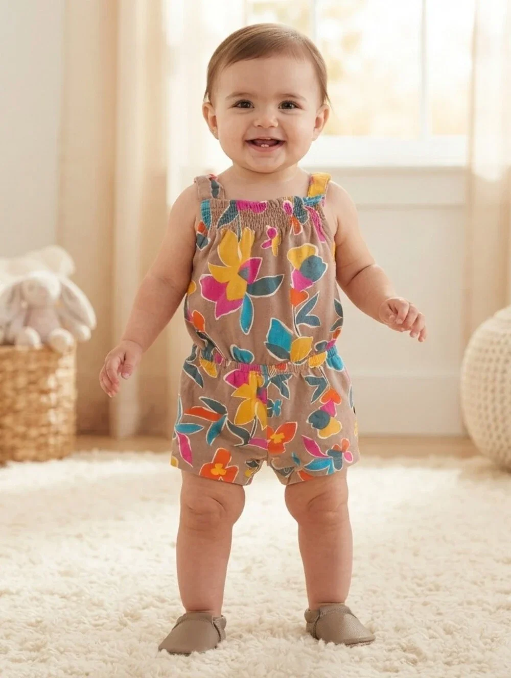 Carter's 9M Colorful Floral Romper